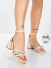 Sandale Dama cu Toc Gros 5JD10 BEIGE | MEI