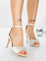 Sandale Dama cu Toc Subtire 5YXD7 WHITE | MEI