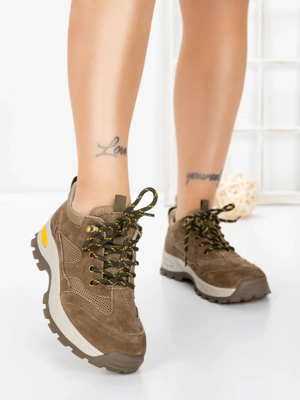 Pantofi Casual Dama din piele naturala K22112 KHAKI | BERLINER