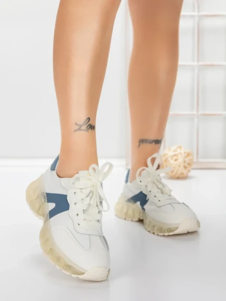 Pantofi Sport Dama din piele naturala 2382-3 BLUE | FRANCO GERARDO