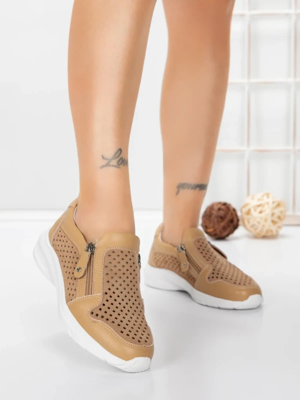 Pantofi Casual Dama din piele naturala CS07 APRICOT | FRANCO GERARDO
