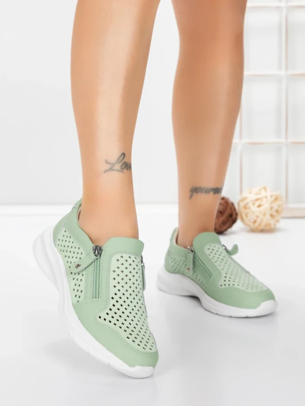 Pantofi Casual Dama din piele naturala CS07 GREEN | FRANCO GERARDO