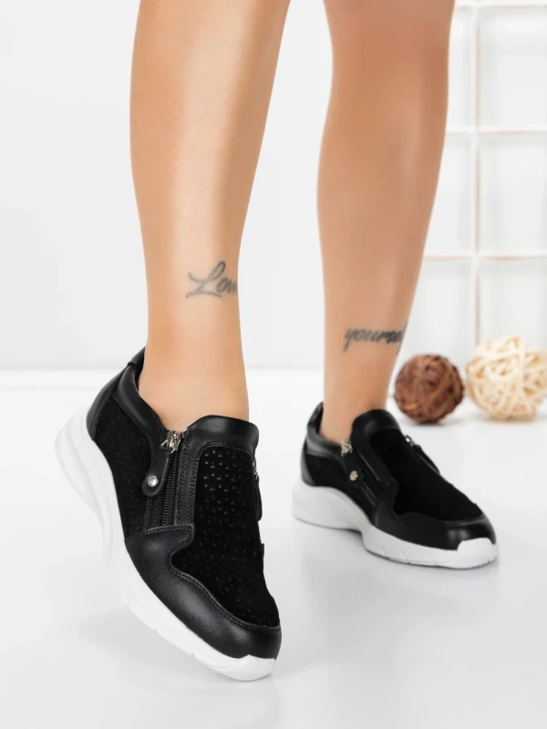 Pantofi Casual Dama din piele naturala CS07 BLACK | FRANCO GERARDO