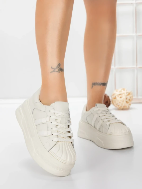 Pantofi Sport Dama din piele naturala P58023 WHITE | BERLINER