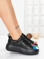 Pantofi Casual Dama din piele naturala 88135 BLACK | FRANCO GERARDO