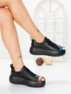 Pantofi Casual Dama din piele naturala 88135 BLACK | FRANCO GERARDO