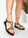 Sandale Dama cu Talpa Joasa 5WH73 BLACK | MEI