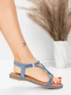 Sandale Dama cu Talpa Joasa 5WH73 BLUE | MEI