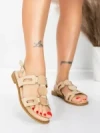 Sandale Dama cu Talpa Joasa 5WH76 BEIGE | MEI