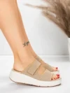 Papuci Dama cu Platforma 5GS35 BEIGE | MEI