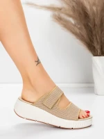 Papuci Dama cu Platforma 5GS35 BEIGE | MEI