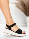Sandale Dama cu Platforma 5GS36 BLACK | MEI