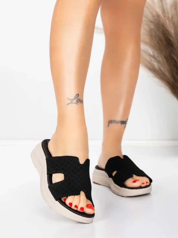 Papuci Dama cu Talpa Joasa 5GS39 BLACK | MEI