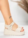 Sandale Dama cu Platforma 5GS56 OFF WHITE | MEI