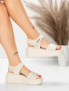 Sandale Dama cu Platforma 5GS56 OFF WHITE | MEI