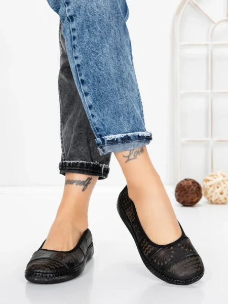 Balerini Dama din piele naturala 2211-2 BLACK | BERLINER