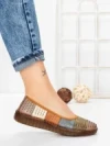 Balerini Dama din piele naturala 2211-1 APRICOT-GREEN | BERLINER