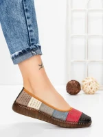 Balerini Dama din piele naturala 2211-1 BLACK-RED | BERLINER