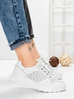 Pantofi Casual Dama din piele naturala K250-1 WHITE | GALLOP
