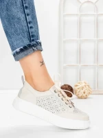 Pantofi Casual Dama din piele naturala KD87982 CREAM | GALLOP