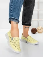 Balerini Dama din piele naturala K242-4 YELLOW | GALLOP