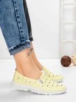 Balerini Dama din piele naturala K242-4 YELLOW | GALLOP