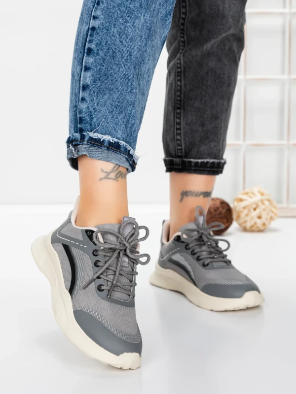 Pantofi Sport Dama din piele naturala 66916-5 GREY | STEPHANO