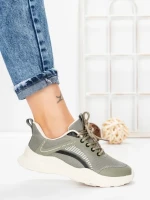 Pantofi Sport Dama din piele naturala 66916-5 KHAKI | STEPHANO