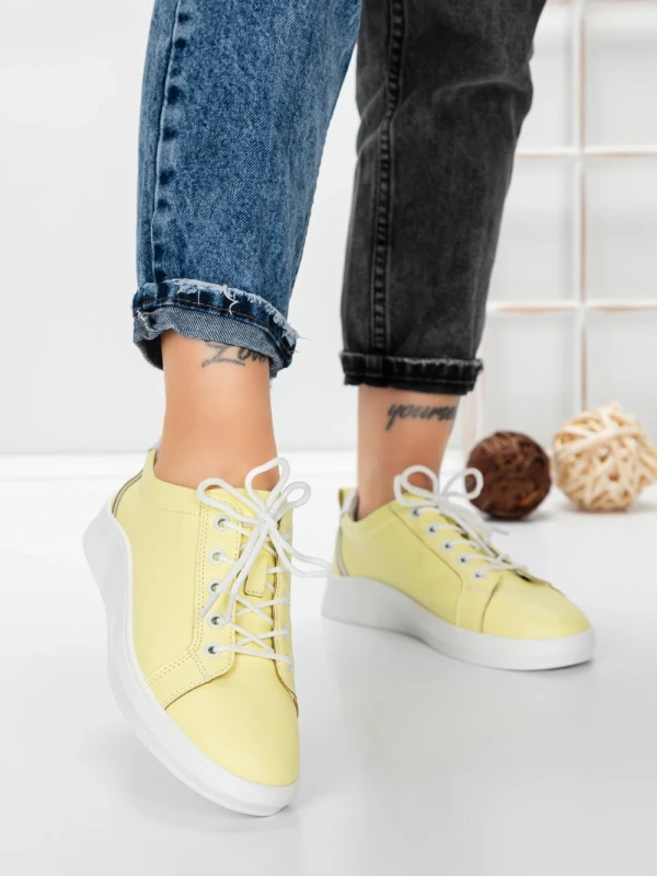 Pantofi Casual Dama din piele naturala K243-1 YELLOW | GALLOP