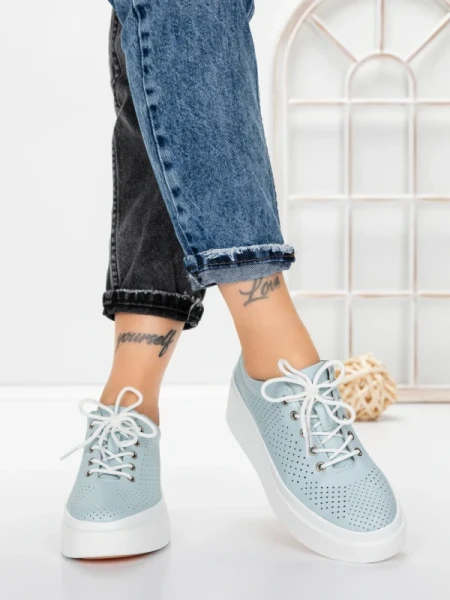 Pantofi Casual Dama din piele naturala K244-1 LIGHT BLUE | GALLOP
