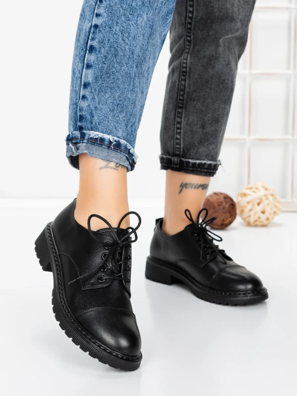 Pantofi Casual Dama din piele naturala 3218Q05 BLACK | BERLINER