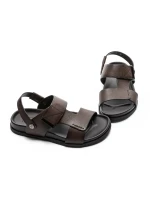 Sandale Barbati din piele naturala S12125 COFFEE | ADVANCER