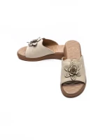 Papuci Dama din piele naturala 26638 CREAM | FORMAZIONE