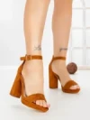Sandale Dama cu Toc Gros 9289CA CAMEL | STEPS HIGHER