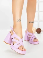 Sandale Dama cu Toc Gros si Platforma A30-98 PURPLE | FESTISIMO