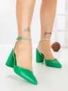 Sandale Dama cu Toc Gros G60-4 GREEN | FESTISIMO