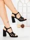 Sandale Dama cu Toc Gros G2433 BLACK | FESTISIMO