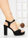Sandale Dama cu Toc Gros JJ23-18 BLACK | FESTISIMO