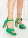 Sandale Dama cu Toc Gros JJ23-18 GREEN | FESTISIMO