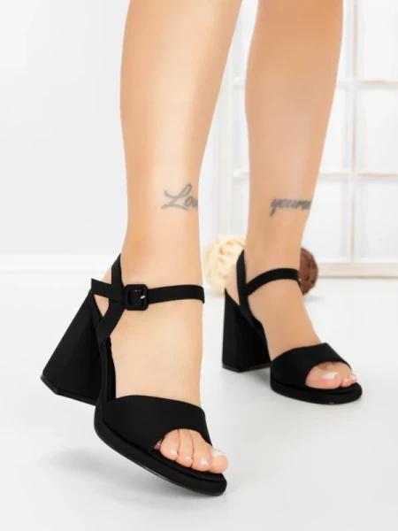 Sandale Dama cu Toc Gros G2432 BLACK | FESTISIMO