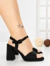 Sandale Dama cu Toc Gros G2432 BLACK | FESTISIMO