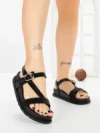 Sandale Dama cu Talpa Joasa LH795 BLACK | CINK ME