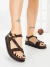 Sandale Dama cu Talpa Joasa LH795 DARK BROWN | CINK ME
