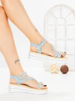 Sandale Dama cu Platforma 98-252 BLUE | VIVIRICH