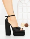 Sandale Dama cu Toc Gros si Platforma TOT-139 BLACK | L.DAY