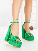 Sandale Dama cu Toc Gros si Platforma TOT-139 GREEN | L.DAY