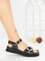 Sandale Dama cu Talpa Joasa F52 BLACK | L.DAY