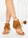 Sandale Dama cu Talpa Joasa WL642 CAMEL | ABLOOM