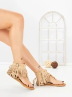Sandale Dama cu Talpa Joasa WL642 BEIGE | ABLOOM