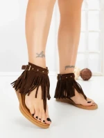 Sandale Dama cu Talpa Joasa WL642 BROWN | ABLOOM